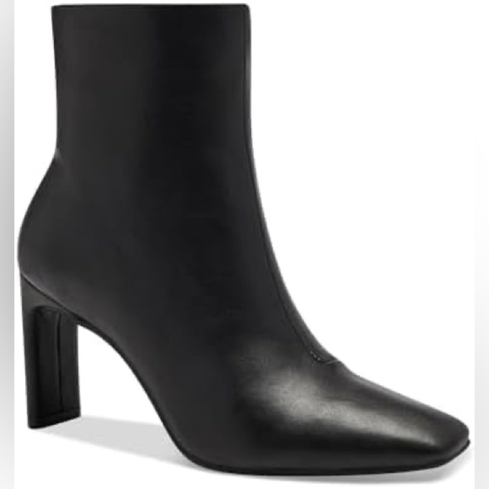ALFANI - NIB - L Sz 9.5 “Terrie” Faux Leather Block Heel Ankle Booties in Black